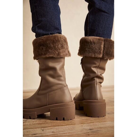 Free People x Equitaire Charlee Mid Shearling Fur Boots $348 - Picture 10 of 14